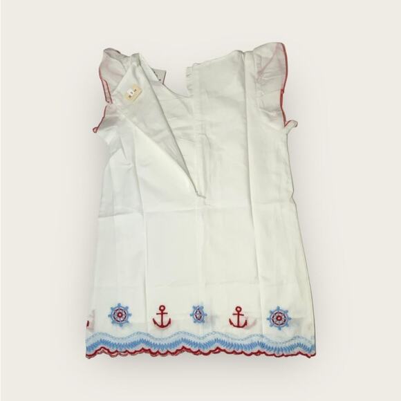 NWT | Little Lisa | Sailor Embroidered Dress | White/Blue/Red | Size 5 - Picture 4 of 11
